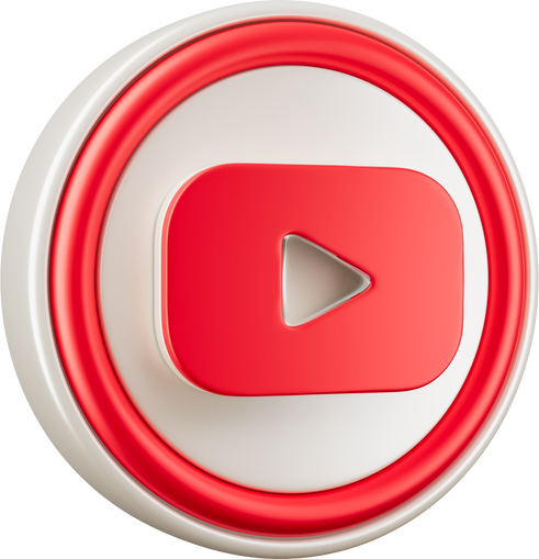 Youtube logo icon isolated 3d rendering